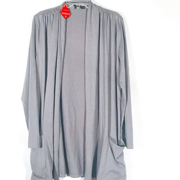 Vessos Tops - Vessos  Long Gray Cardigan NWT Gray Cotton Size XL